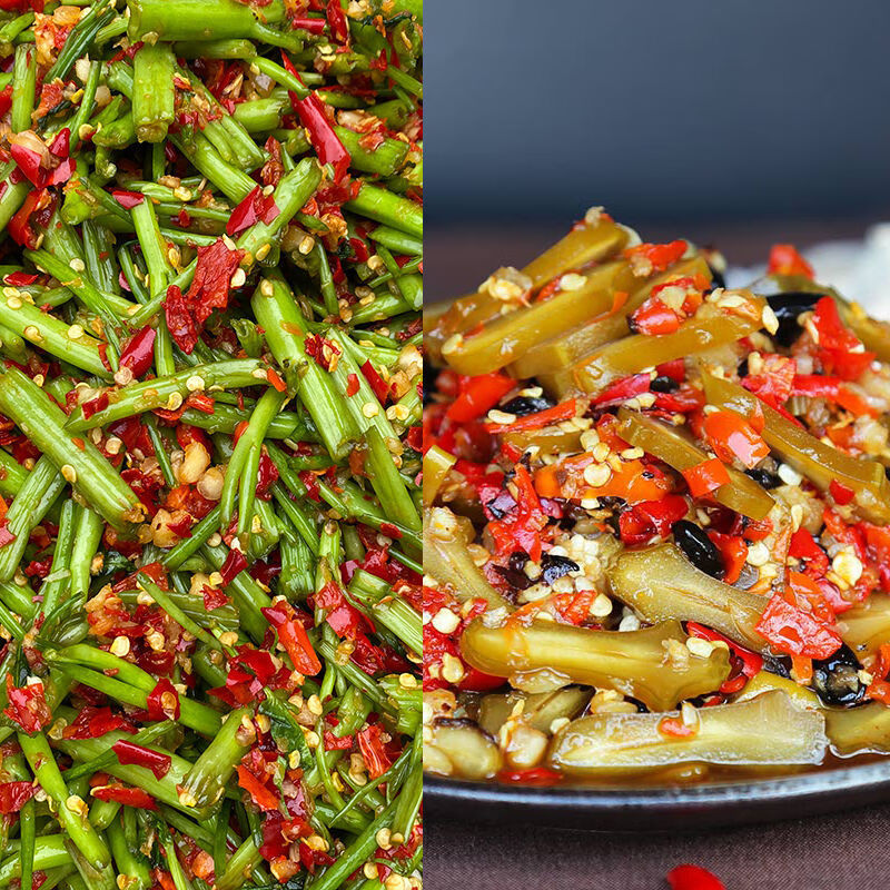 江西特产酸辣腌空心菜下饭菜拌面小菜腌菜酱菜咸菜香辣菜辣椒酱