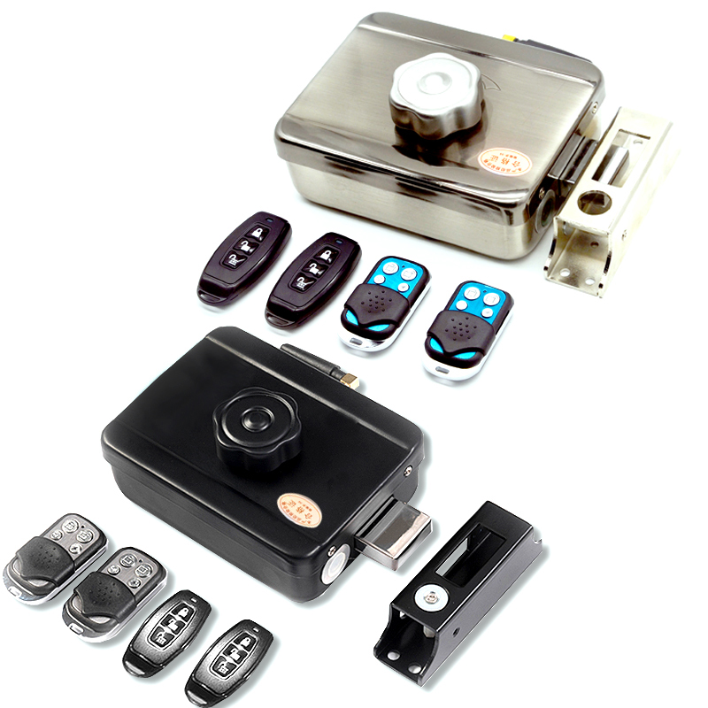 遥控隐形门锁家用电子密码防盗暗锁智能感应大门锁刷卡无线远程双线路