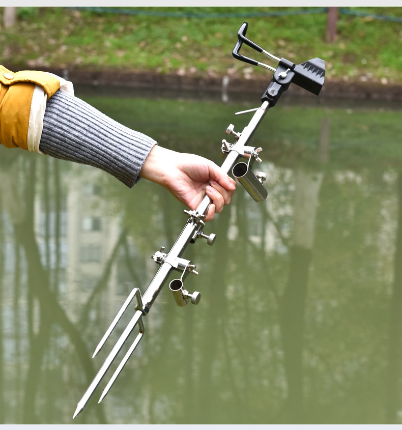 贝千昀康钓鱼支架地插炮台架杆架竿手竿三合一鱼竿支架多功能野钓支架
