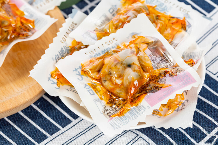 香辣花蛤蚬子肉海鲜食零开袋即食独立包装去壳花甲250g散装香辣花蛤