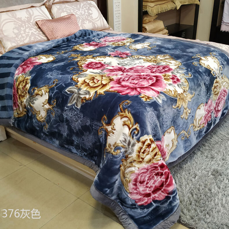 美雅拉舍尔毛毯冬季美雅拉舍尔毛毯5d毯5kg200*230压花双层单面印花
