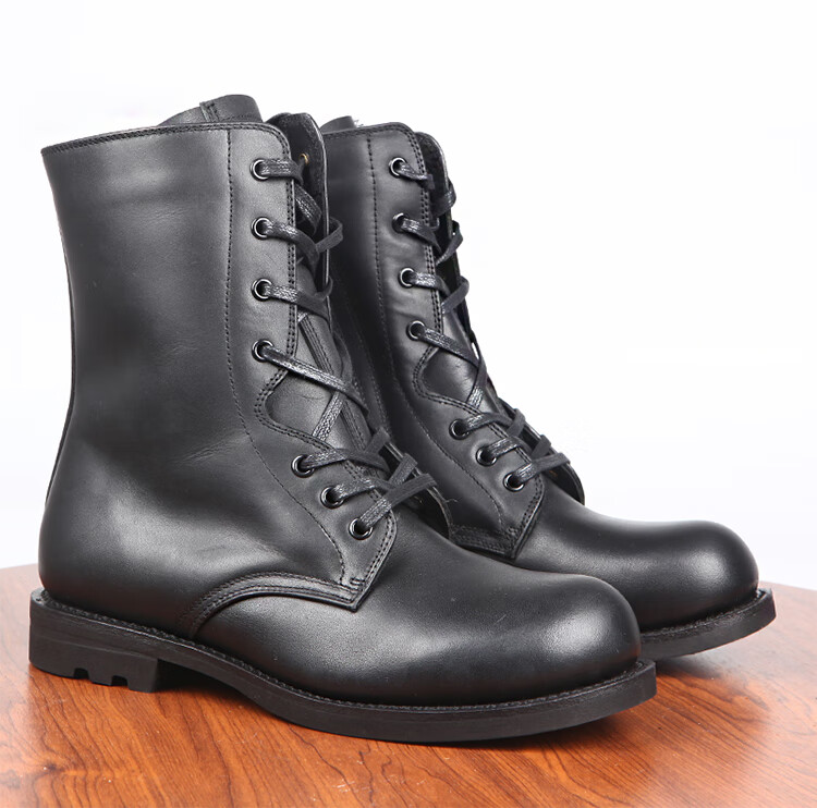 冬季羊毛飞行靴皮拉链飞行员棉皮靴加绒保暖高帮毛皮鞋骑士靴男品质