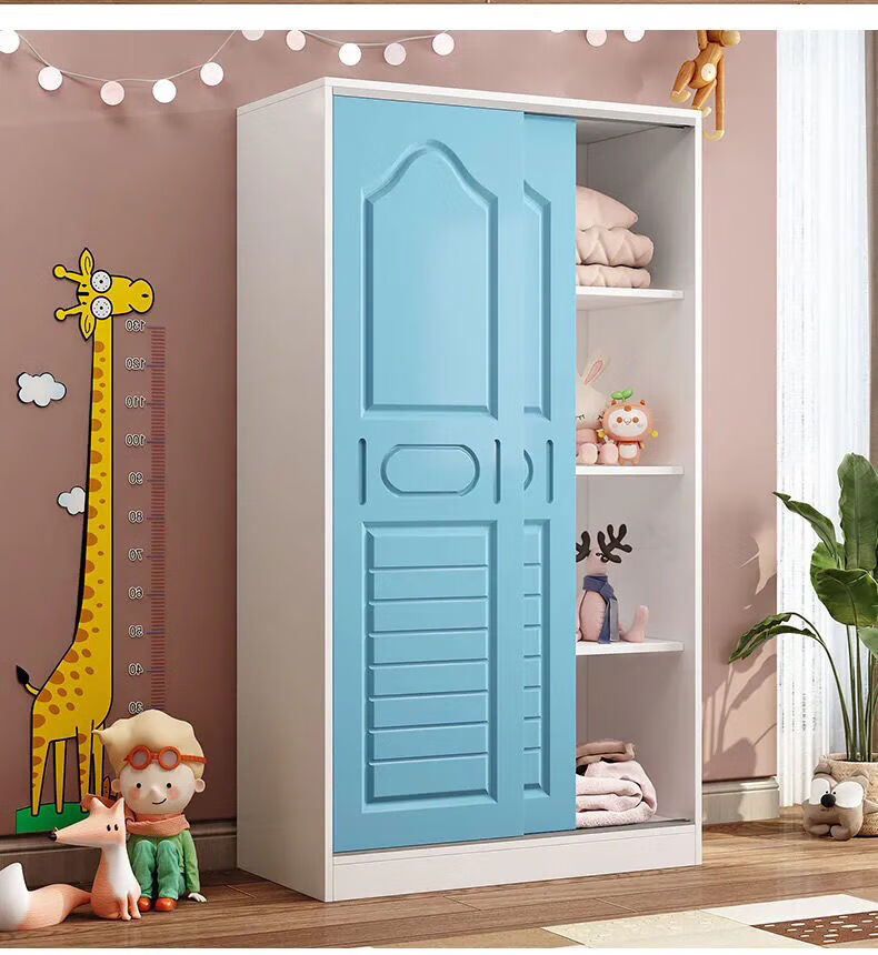 衣柜实木可爱衣柜实木组装衣柜推拉门宝宝矮小衣柜简约现代卧室衣橱