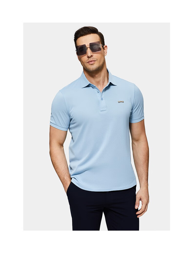 【官方发售】zero零度男装时尚休闲简约百搭短袖透气polo上衣男 深蓝