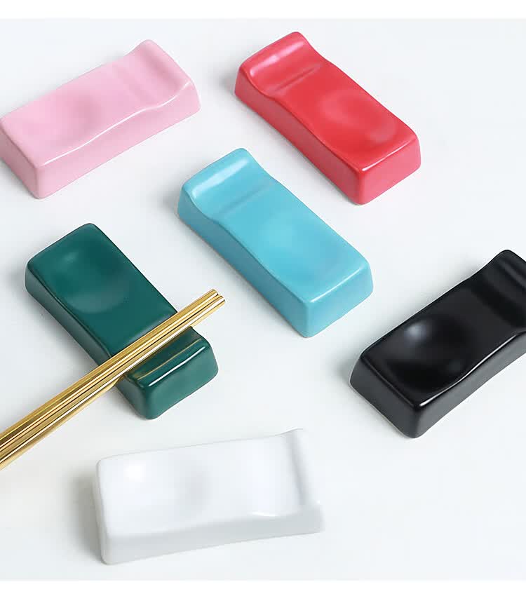 陶瓷筷子架筷托家用放筷子托酒店筷托筷枕日式匙垫梅花托酱碟皇朝筷架