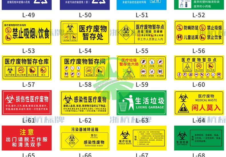 病区医院感染区半污染区用拖把抹布分区域分类提示标识贴纸定制感染区