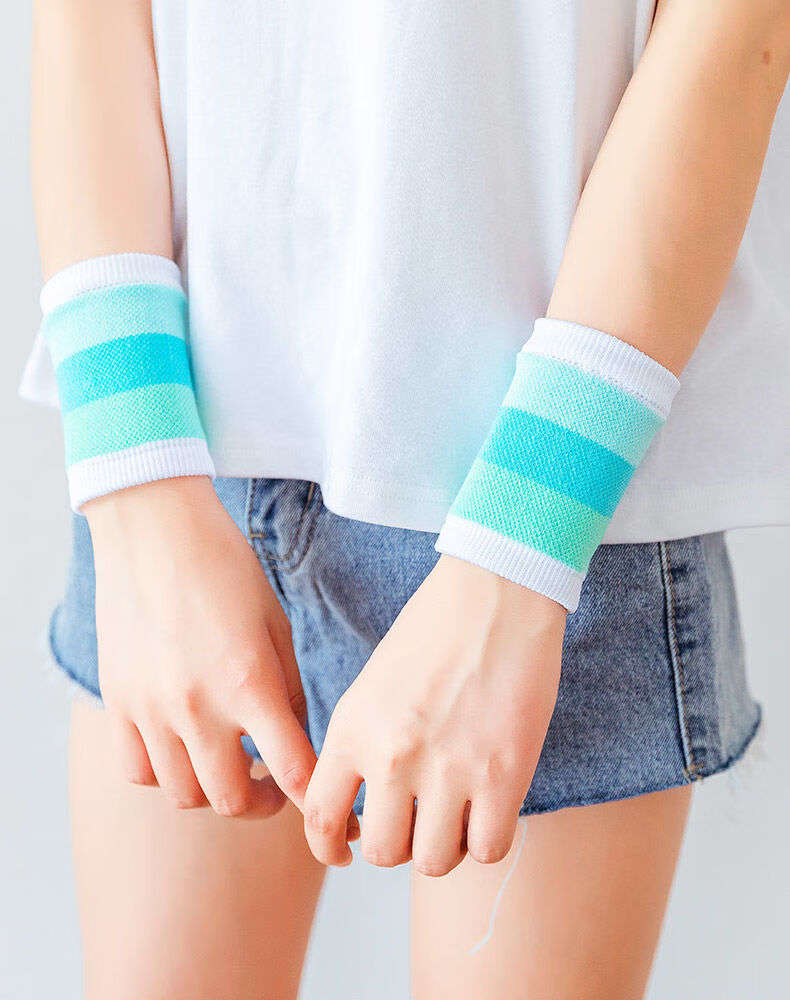 少女心护腕ins潮运动薄款手腕夏季可爱女腕带薄夏天透气黄白色宽8cm长