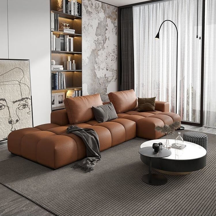 蒂框现代沙发简约科技布沙发北欧创意乳胶沙发意式大中小户型客厅公寓