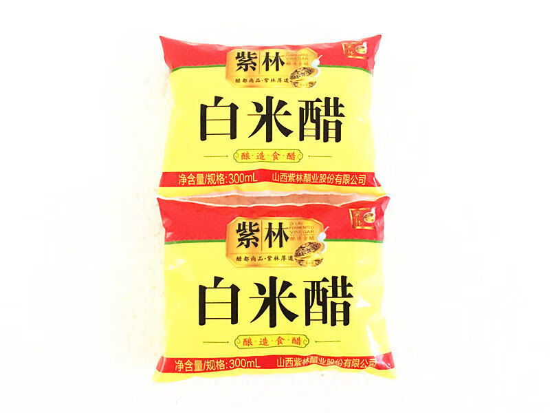 紫林白米醋300ml101440袋装食用调味凉拌泡蒜除污酿造白米醋300ml14袋