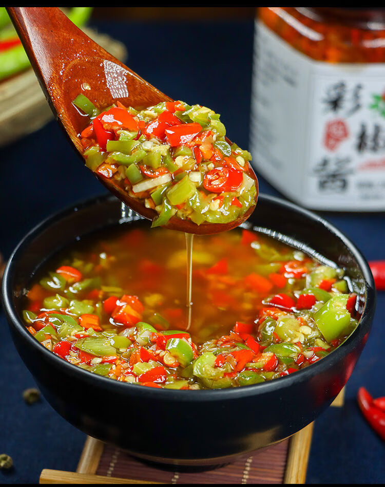 味美蓉城辣椒酱蒜蓉辣椒双椒酱剁椒酱四川开味下饭菜中辣210g麻辣双椒
