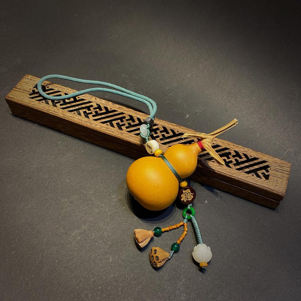 创意天然葫芦汽车挂件文玩小葫芦手把件车载后视镜吊坠男女挂饰品红色