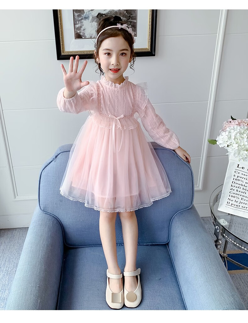 童装女童连衣裙春夏秋装2022新款中大儿童韩版洋气长袖公主裙子女孩