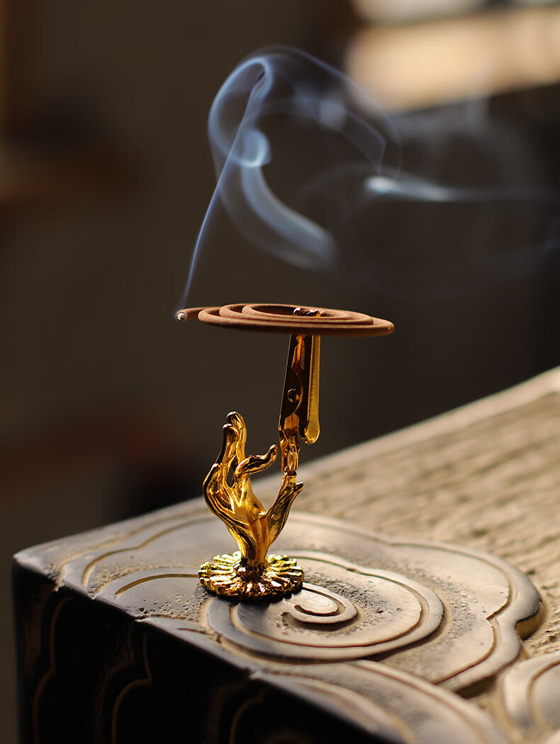 印朴匠创意香盘香托莲花香夹香插檀香座沉香架立香线多用香薰炉点香器
