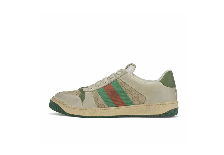 【日本直邮】古驰gucci screener系列男士时尚休闲gg复古印花条纹织带