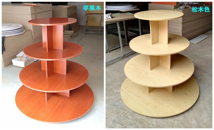 玩具展示柜木质圆形堆头中岛柜台展示柜母婴货架红酒展柜鞋店展示架