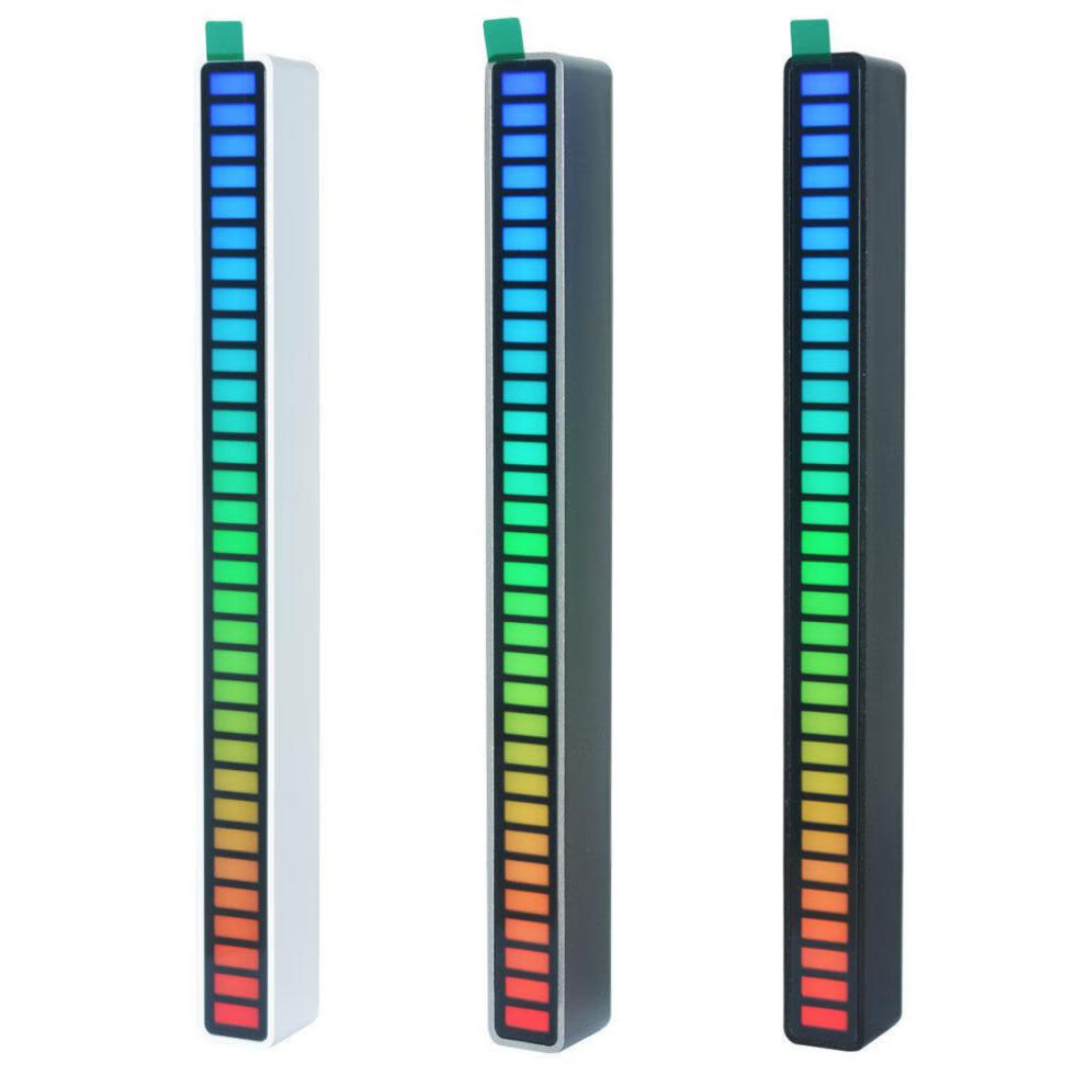 音量节奏灯汽车声控拾音车载氛围灯桌面创意音乐led频谱音频灯rgb气氛