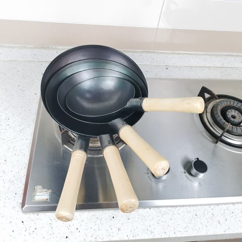 迷你尖底小铁锅 迷你小铁锅炒锅老式手工无涂小号炒菜锅宝宝用17/20