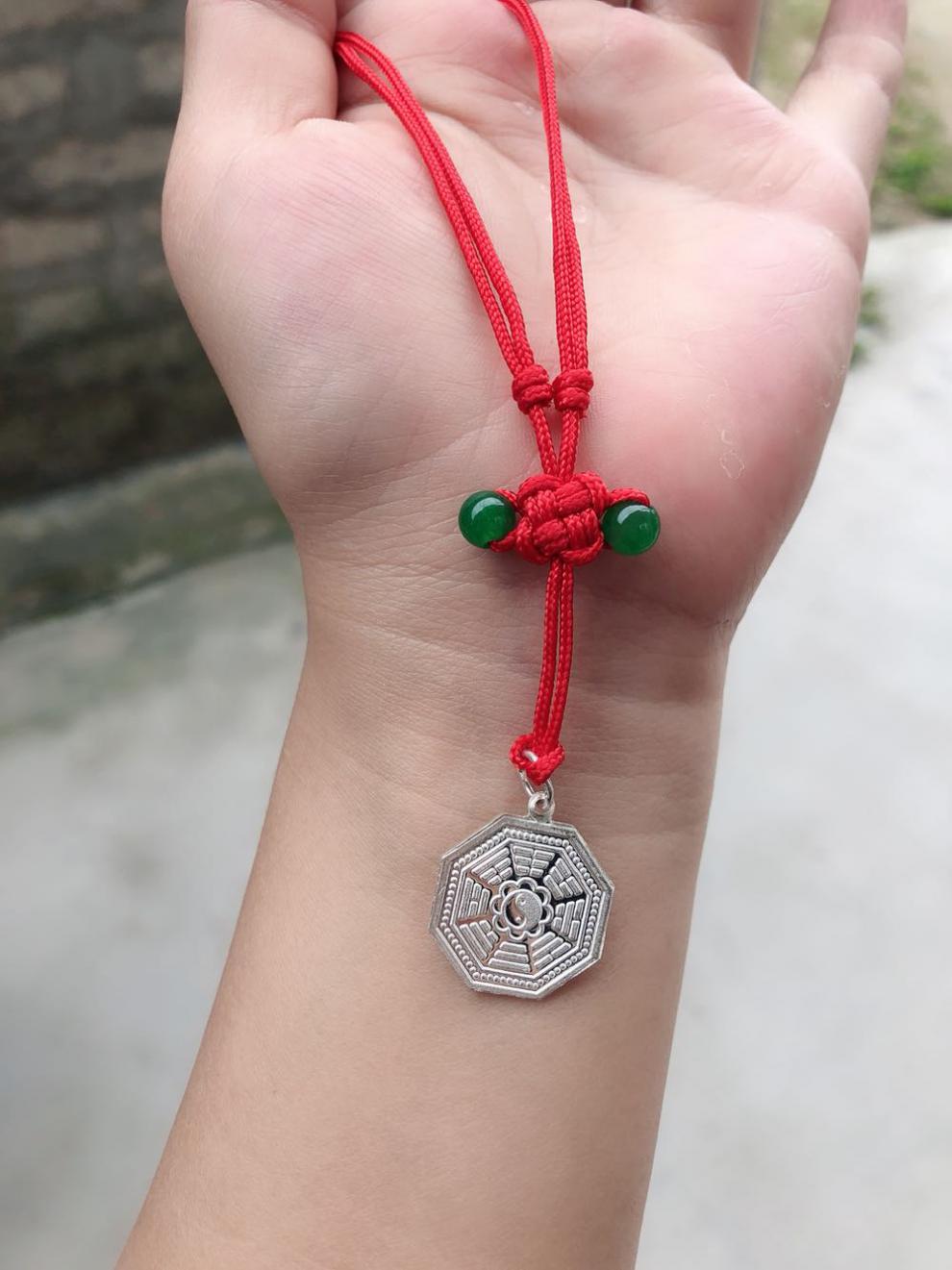 999银天德月德八卦压惊小孩项链足银消弓挡箭牌招贵人吊坠0刻字生日