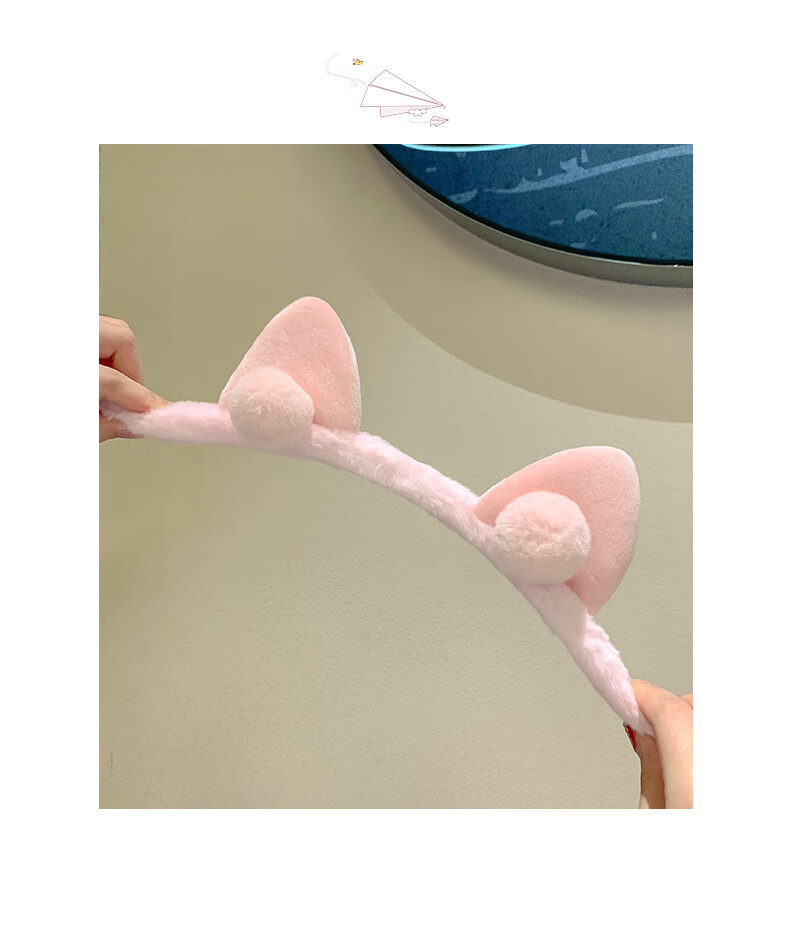 beautifulprincess儿童可爱猫耳发箍女童外出压发头箍宝宝卡通发卡不