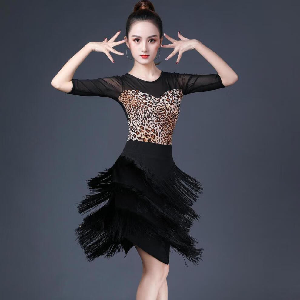 冬季精选拉丁舞裙练功服装女成年人半身裙流苏裙下装比赛舞蹈演出服装