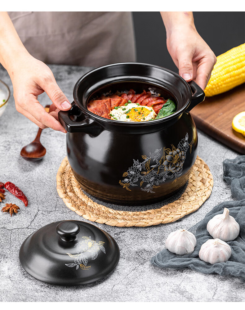 橙叶锂辉石砂锅橙叶砂锅炖锅陶瓷明火小沙锅汤煲粥养生耐热煲汤锅燃气