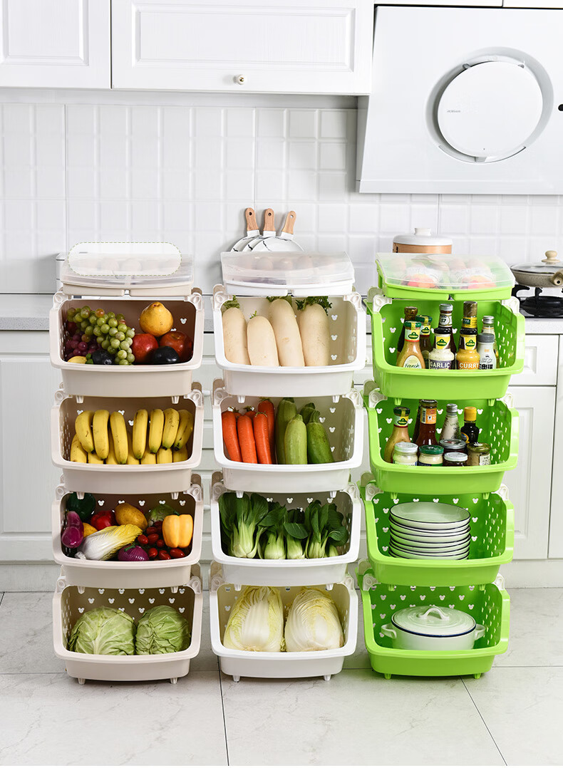 60厨房置物架蔬菜水果放菜架子落地菜篮子收纳架多层储物架善曦捷带