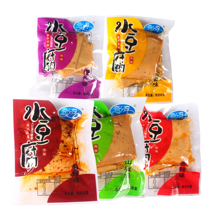 奇分享水豆腐500g香辣爆烤山椒多口味可选豆类零食办公室休闲小吃卤香
