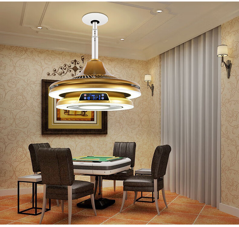 大吸力双层吸烟棋牌室麻将机灯升降吊灯ktv网吧家用书房麻将桌排烟排