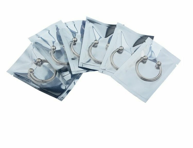 c字形开口环金属锁精环双珠冠状沟龟头锁鸡环铁珠公鸡阴茎戒指定制