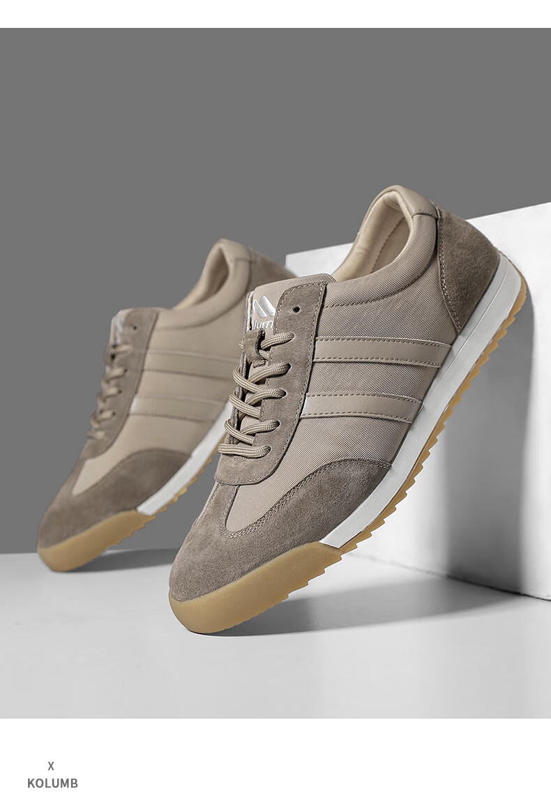 kolumb哥仑步休闲鞋男士皮鞋牛皮新款夏季潮流跑步休闲鞋户外运动板鞋