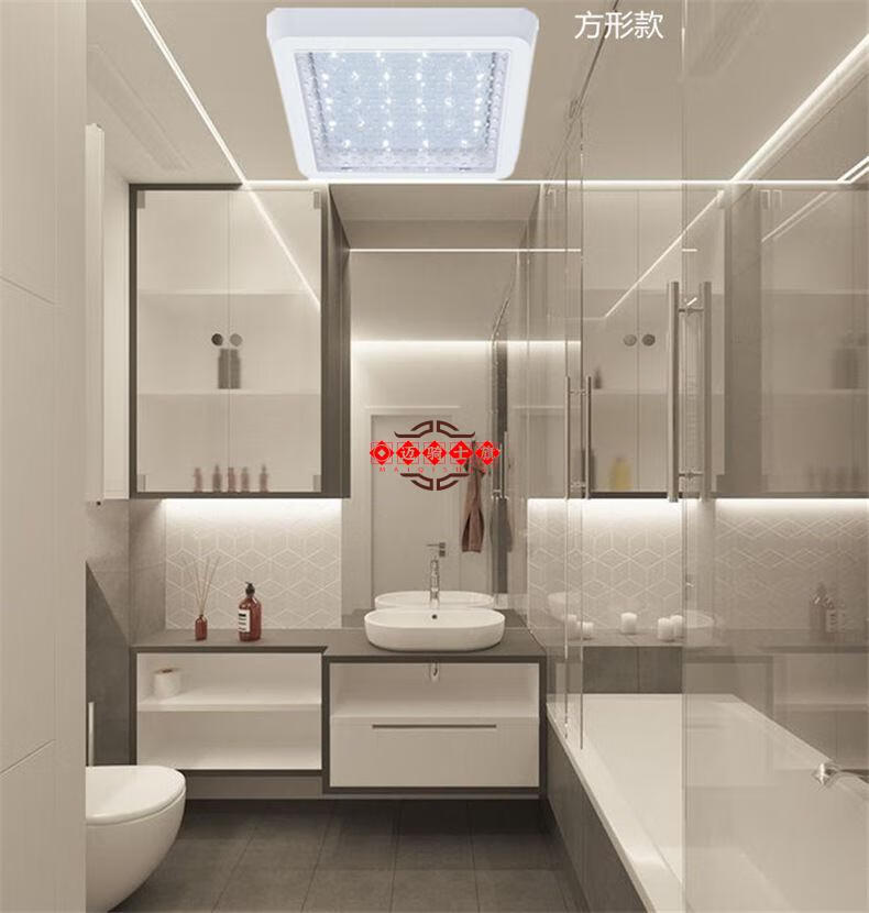 明装厨房led吸顶灯厨卫卫生间洗手间厕所浴室走廊过道防水防雾灯圆形