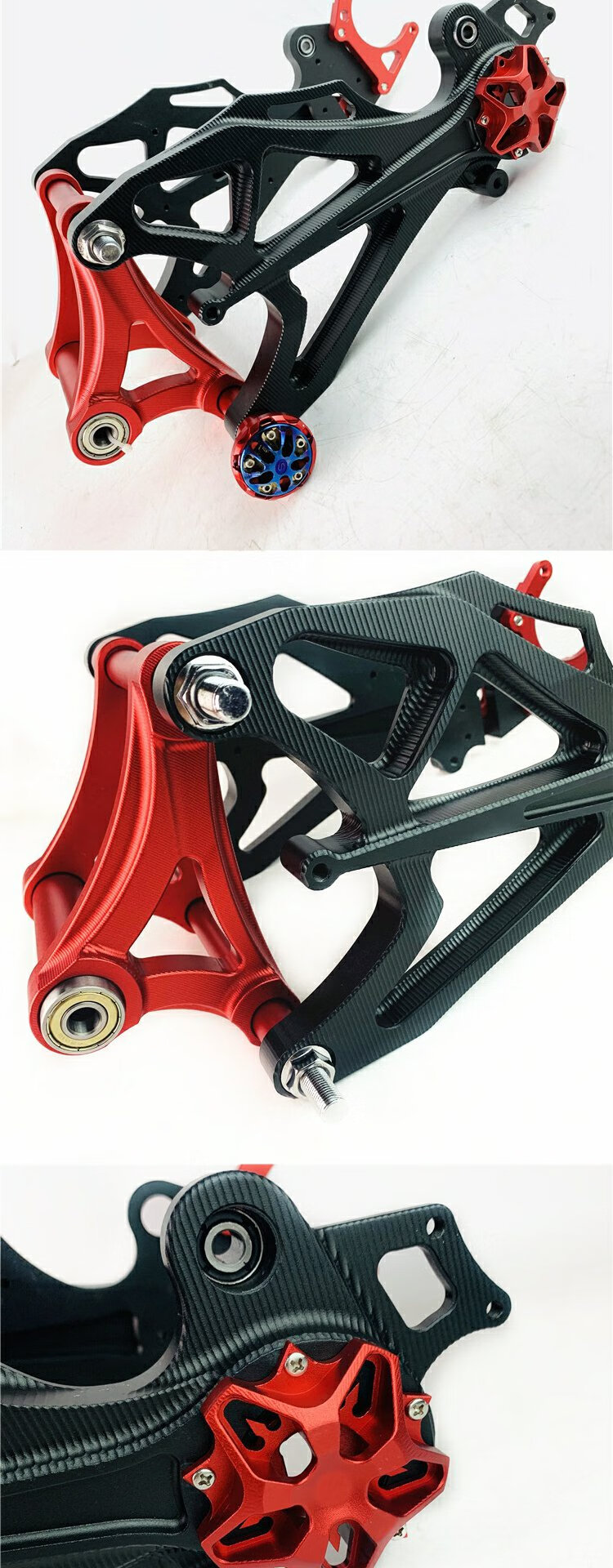 莲花龙骨排骨海神平叉 cnc铝合金后平叉 小牛莲花平叉全红色【图片