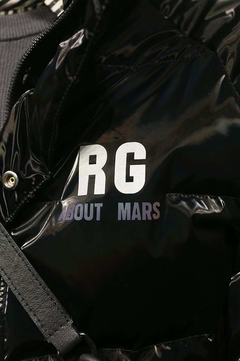 chdgr香港轻奢潮牌男装字母rg透明印花羽绒衣服加厚保暖冬季外套高领