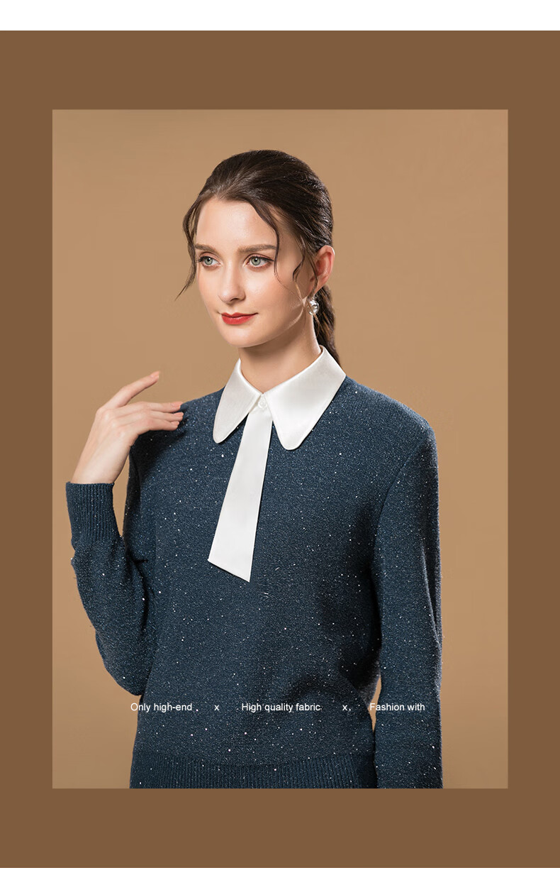 路施南假领子女白色高端配衣服领子内搭多功能装饰圆领可拆卸领带假