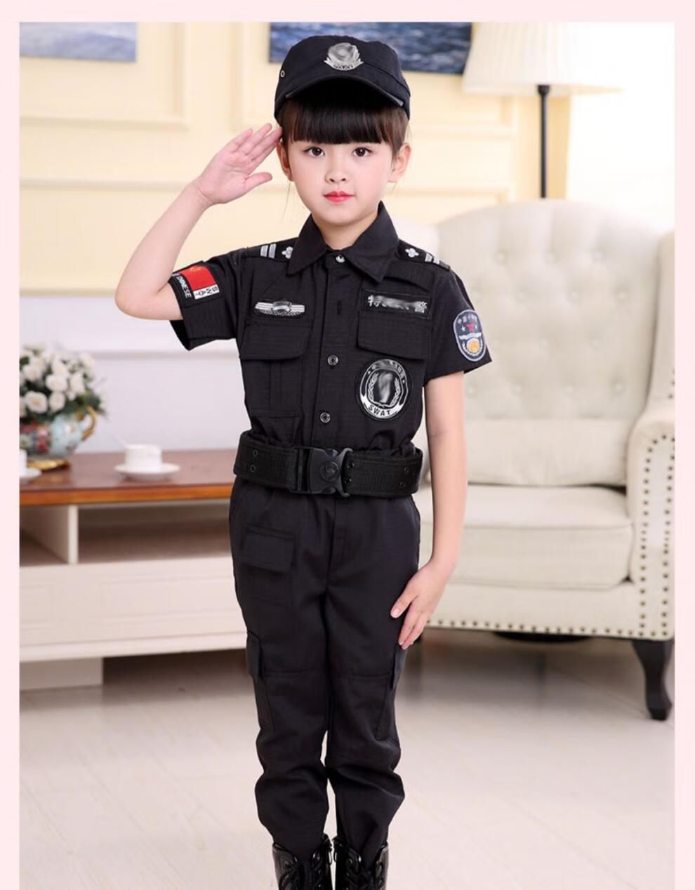 特警儿童服装套装图片