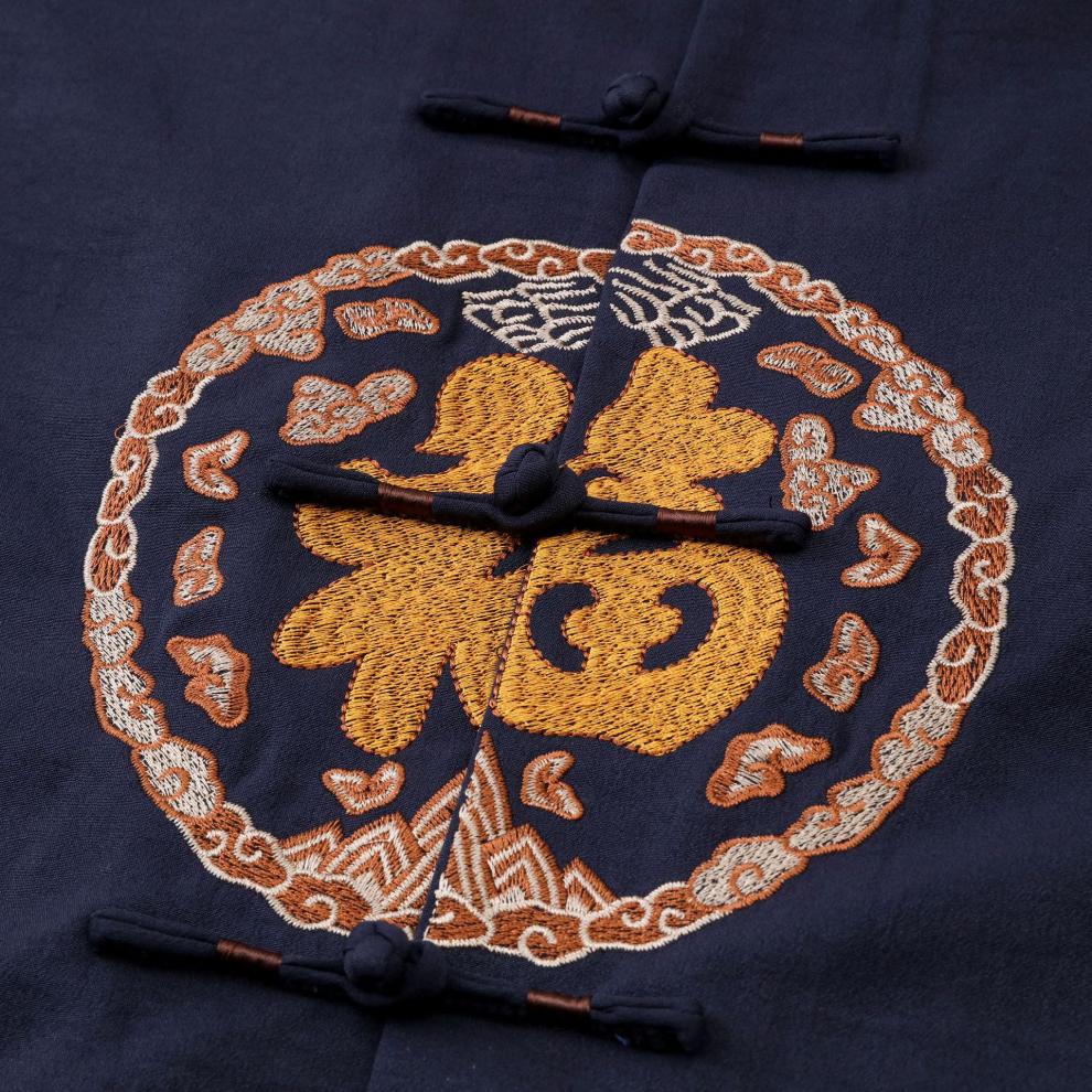 本命年大红色中国风男装唐装加绒加厚中式外套虎年男士长袖过寿上衣中