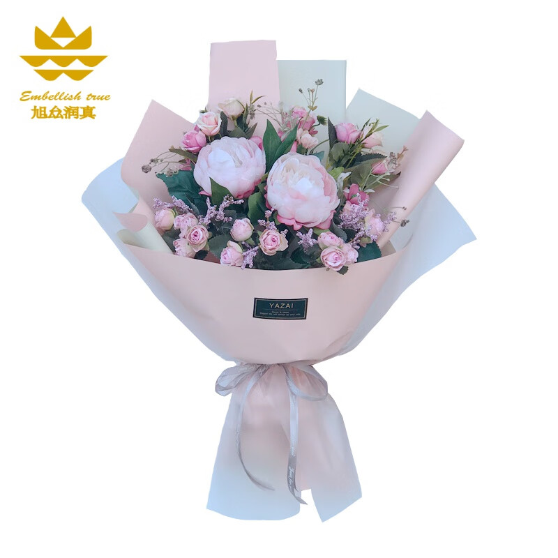 手捧花仿真花束插花饰品毕业手捧花拍照假花道具交车年会仿真花束大