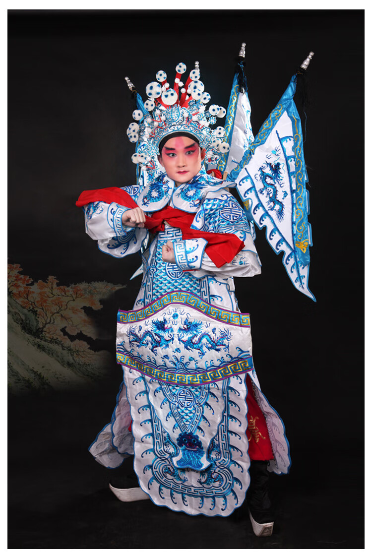 哈昱戏曲武生大靠京剧服装戏剧服男靠武将靠旗将军定军山霸王古装戏装