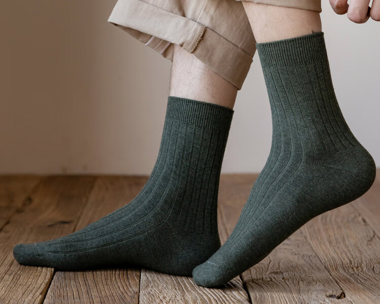 60皮尔卡丹旗舰官方店60长袜子男士中筒袜秋季纯色羊绒秋冬款吸汗