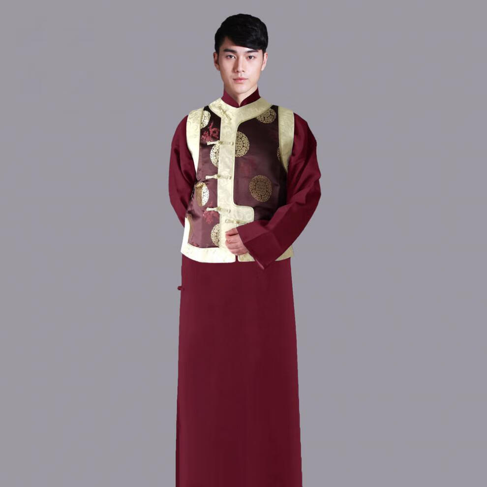 联名中式古装唐装礼服男士员外老爷服地主服掌柜管家阿哥王爷演出服装