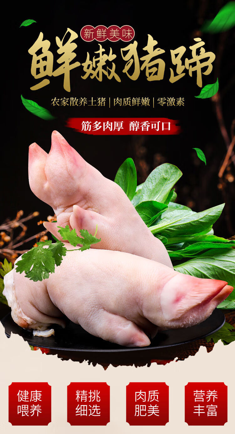 带筋猪蹄前蹄生新鲜生猪蹄小香猪蹄冰鲜免洗前猪手猪蹄子 正宗带筋土