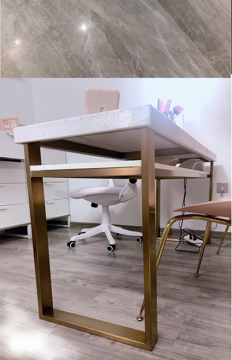 定制不锈钢桌腿桌脚书桌支架吧台腿金属桌子腿轻奢餐桌腿岩板桌架子