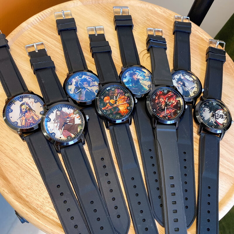 鬼灭之刃联名手表同款儿童冰灶门炭治郎卡通动漫少年大表盘学生男生