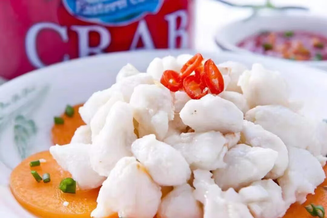 橙伯乐 蟹罐头冷藏蟹肉罐头jumbo小圆心454g纯蟹腿肉即食 默认 即食