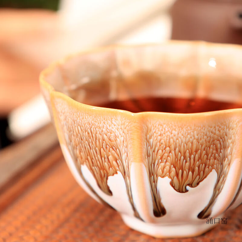 蒂喜梦 孔雀羽天目釉建盏茶杯功夫茶品茗杯家用礼盒主人杯茶具单杯