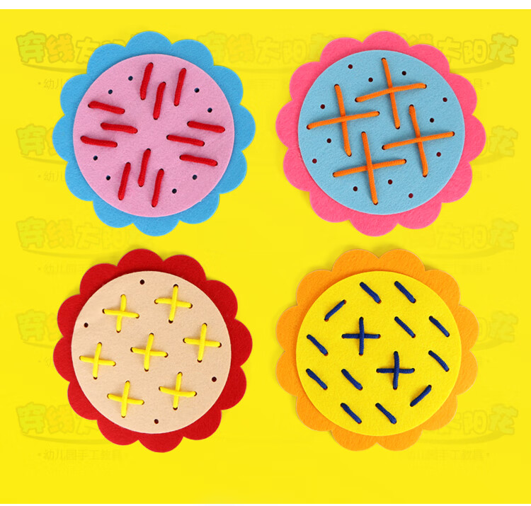 幼儿园手工生活数学区域区角玩具小班自制纽扣早教玩教具材料狗狗款