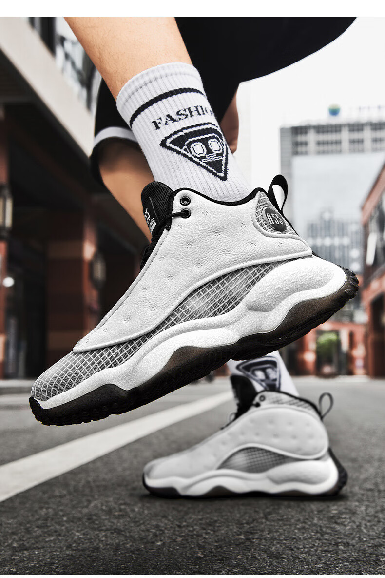 aj13篮球高帮男士增高厚底学生秋季新实战减震防滑透气运动球鞋吁茫