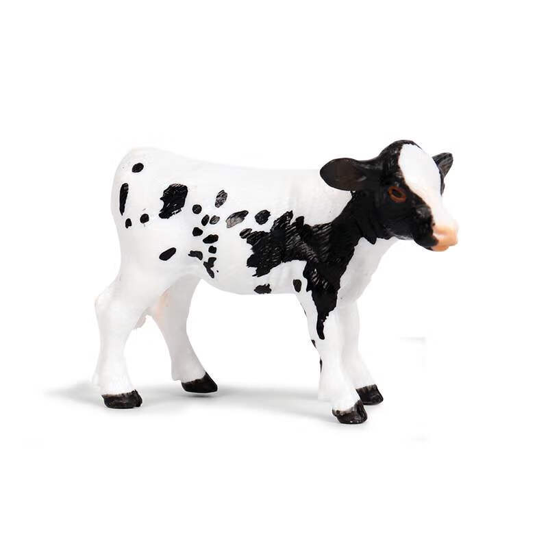 儿童实心仿真动物模型牛农场奶牛黄牛公牛西门塔尔牛套装认知玩具