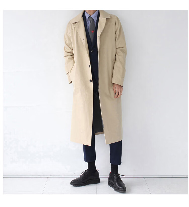啄木鸟春秋冬款春秋季风衣男中长款薄款潮流帅气修身大衣长款过膝英伦