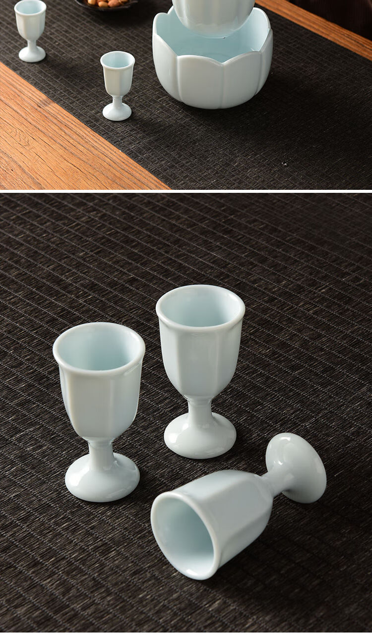 温酒器暖酒壶烫酒中式陶瓷酒具套装温酒壶黄酒中式家用白酒杯莲花一壶